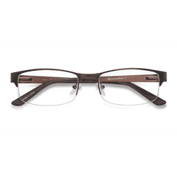 Unisex s rectangle Coffee Metal Prescription eyeglasses - Eyebuydirect s Mark