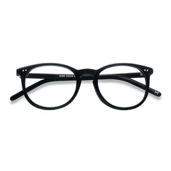 Female s round Jet Black Acetate Prescription eyeglasses - Eyebuydirect s Aura