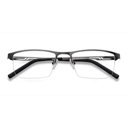 Unisex s rectangle Gunmetal Metal Prescription eyeglasses - Eyebuydirect s Algorithm