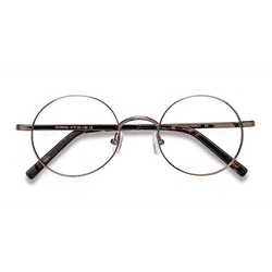 Unisex s round Brown Tortoise Metal Prescription eyeglasses - Eyebuydirect s Socrates