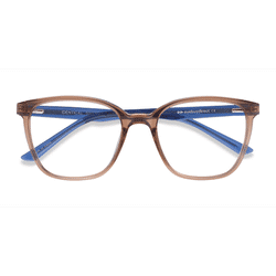 Female s square Clear Brown & Blue Plastic Prescription eyeglasses - Eyebuydirect s Identical