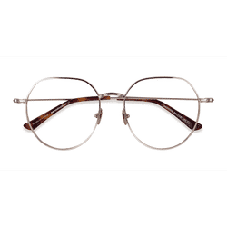 Unisex s geometric Light Gold Metal Prescription eyeglasses - Eyebuydirect s Emotion