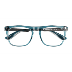 Unisex s square Blue Acetate,Metal Prescription eyeglasses - Eyebuydirect s Hugh