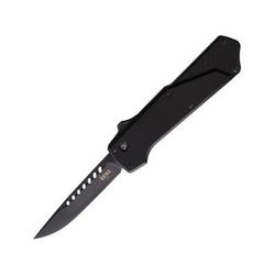 Southern Grind Auto Arachnid OTF Automatic Folding Knife 3.25in S35VN Stainless Black Stonewash Finish Black Anodized Aluminum Handle SG12030120