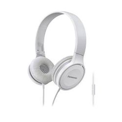 Panasonic Lightweight On-Ear Headphones with Microphone and Controller (White) RP-HF100M-W