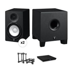 Yamaha HS7 Powered Studio Monitors and HS8S Subwoofer with Isolation Stands Kit HS7