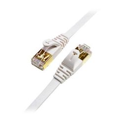 Tera Grand Cat 7 Shielded Ultra Flat Ethernet Patch Cable (10Gb, 12', White) CAT7-WL080-12