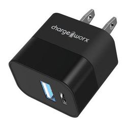 ChargeWorx Dual USB-A/USB-C Wall Charger (Black) CHA-CX3054BK