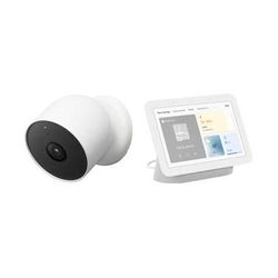 Google 1080p Indoor/Outdoor Nest Cam Battery & Nest Hub (2nd Generation, Chalk) Ki GA01317-US