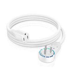 Maximm Cable 360° Rotating Flat Plug 14 AWG Extension Cord (3', White) ADW-360-3103-14W