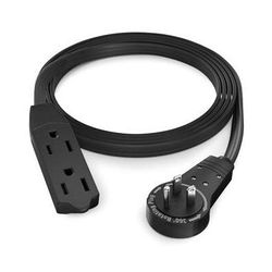 Maximm Cable Original Style 360° Rotating Flat Plug Extension Cord (4', Black) ADW-360-3304-B