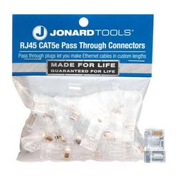 Jonard Tools Cat 5e RJ45 Pass-Through Connectors (25-Piece Bag) RJ45-525