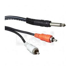 Hosa Technology Mono 1/4" Phone Male to 2 RCA Male Y-Cable - 9.9' CYR-103