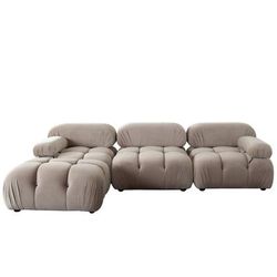 Paloma 4PC Modular 111 Inch Reversible Chaise Sectional in Mink Tan Velvet by Diamond Sofa - Diamond Sofa PALOMA1LC1AC1RC1OTTN