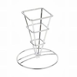 GET 4-21644 2 1/2" Square Fry Cone Basket - 5 1/4"H, Chrome, 5.25" Height, Silver