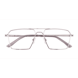 Male s aviator Shiny Silver Titanium Prescription eyeglasses - Eyebuydirect s Boreas