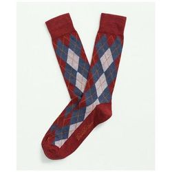 Brooks Brothers Men's Cotton Blend Argyle Socks | Medium Red