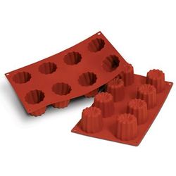 Silikomart SF050 Bordelais Mold w/ 8 Sections - Silicone, Red