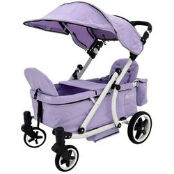 Pronto Squared (2 Seater) Stroller Wagon - White Frame / Soft Lavender