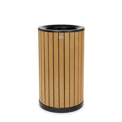 Alpine Industries ALP4400-01-CD 32 Gallon Outdoor Trash Container - Polystyrene, Cedar, Brown