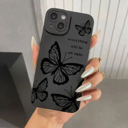 Coque de téléphone en silicone souple imprimé papillon coque pour iPhone 15 14 Pro Max 13 12 11 Pro