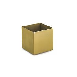 Front of the House ASC017GOS22 4 oz Square Ramekin - Stainless Steel, Matte Brass, Silver