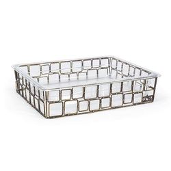 Front of the House BHO113GOI20 Rectangular Ice Housing / Pan Set - 12 1/2" x 10" x 6", Iron, Copper