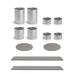 Front of the House BST046MUM28 12 Piece BÂ³ Buffet Building Blocks Riser Set - Smoke Bamboo/ Iron, Multi-Colored
