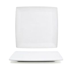 Front of the House DAP027WHP23 7 1/2" Square Canvas Plate - Porcelain, White