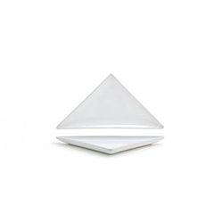 Front of the House DAP045WHP23 Triangular Mod Plate - 7 1/2" x 4", Porcelain, White