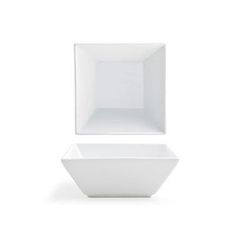 Front of the House DBO152WHP23 10 oz Square Kyoto Bowl - 4 1/2" x 4 1/2", Porcelain, White