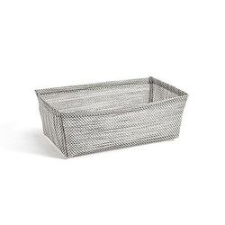 Front of the House RBA004GYV22 Rectangular Metroweave Woven Basket - 8 1/2" x 5", Vinyl, Mesh Grey, Gray, Case of 6