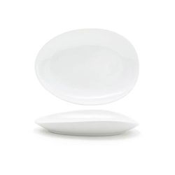Front of the House SPT055WHP20 Oval Tides Platter - 14 1/2" x 10 1/2", Porcelain, White