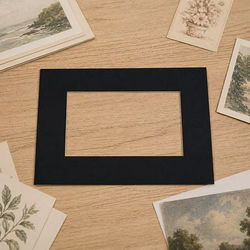 Single Mats, Black 5" x 7" Outer Cut, 3 5/8" x 5 5/8" Inner Cut 10 Pack