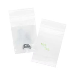 LDPE Zip Bags, 2 mil White Block 2" x 3" 100 pack