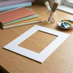 8" x 10" Single Mat White/White Core 4 5/8" x 6 5/8" Inner Cut 10 pack