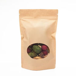 Best Heat Seal Pouch Bags Kraft w/ Oval Window Very Durable - Holds 6 - 11 oz. Size: 5 7/8" x 3 1/2" x 9 1/8" 100 Bags Pouches