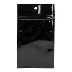 Black Metallized Hanging Zipper Barrier Bags 3" x 4 1/2" 100 pack