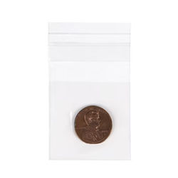 Crystal Clear Baggies w/ Adhesive Seal Flap - Great for Paper Clips Buttons Coins or Crystals Bag Size: 1 5/8" x 1 1/2" 100 Bags