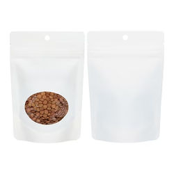 White Kraft Eco Stand Up Pouch w/window 4" x 2 3/8" x 6" 100 pack