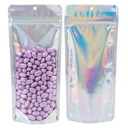 Holographic Backed Stand Up Pouches 25 Pack 4 1/4" x 2 3/8 x 9 3/8" ClearBags