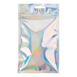 Holographic Hanging Zipper Barrier Bags 4" x 6" 25 pack