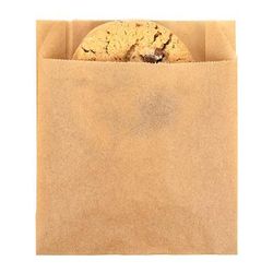 4" x 1 1/8" x 4 1/2" Kraft Greaseproof Bags - 100 Pieces - GPB2K