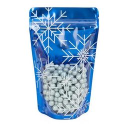 Snowflake Seasonal Stand Up Zipper Pouch 5 1/8" x 3 1/8" x 8 1/8" 25 pack