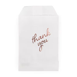 Paper Treat Bags Rose Gold Thank You 3" x 5" 100 pack GPB35RT