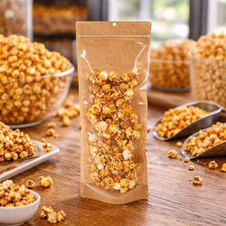 Kraft Backed Stand Up Zipper Pouch |5 1/2" x 2 3/8" x 15" |100 Pack