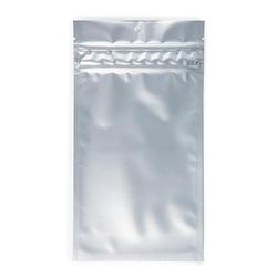 Matte Silver Hanging Zipper Barrier Bags w/ Child Resistant Zipper 4? x 6 1/2? 100 Pack CRHZB5MS