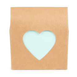 Kraft Shaped Favor Box with Heart Window 3 1/2? x 1 1/2? x 4? 25 Pack |FS343