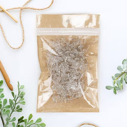 Kraft Backed Compostable Hanging Zipper Barrier Bags 3 5/8? x 5? 100 Pack
