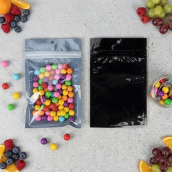Black Backed Compostable Hanging Zipper Barrier Bags 3 5/8? x 5? 100 Pack